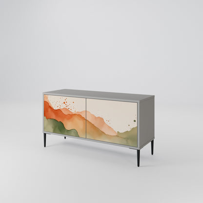WATERCOLOUR PEAKS Kompaktní dvoudveřový TV stolek