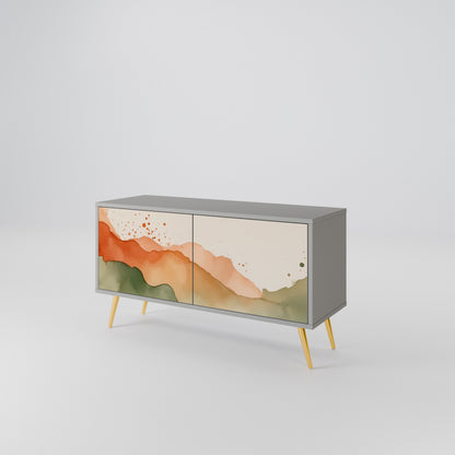 WATERCOLOUR PEAKS Kompaktní dvoudveřový TV stolek