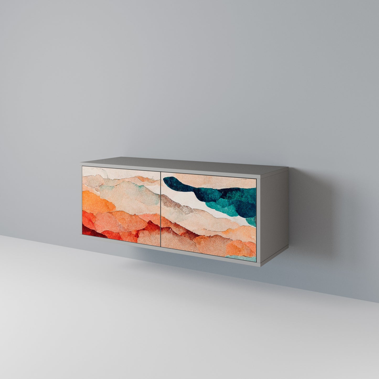 ABSTRACT LANDSCAPE Kompaktní dvoudveřový TV stolek