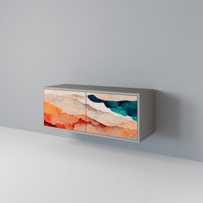 ABSTRACT LANDSCAPE Kompaktní dvoudveřový TV stolek