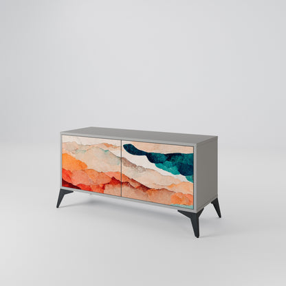 ABSTRACT LANDSCAPE Kompaktní dvoudveřový TV stolek