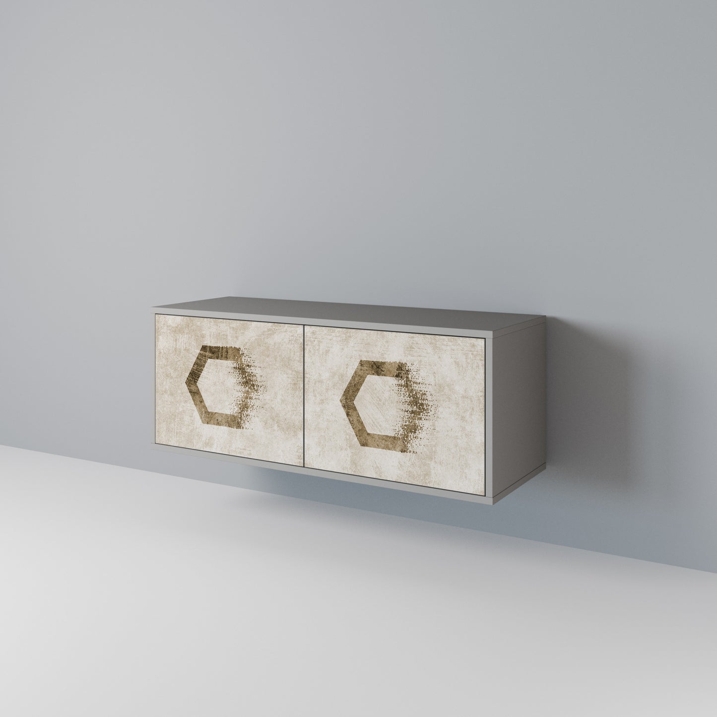 HEXAGONAL SHAPES Kompaktní dvoudveřový TV stolek
