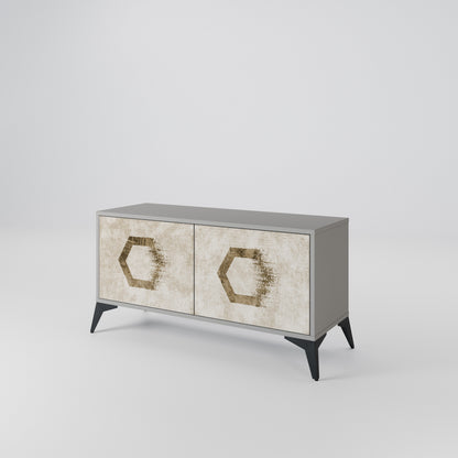 HEXAGONAL SHAPES Kompaktní dvoudveřový TV stolek
