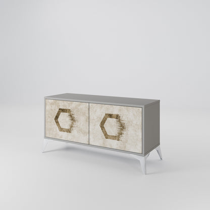 HEXAGONAL SHAPES Kompaktní dvoudveřový TV stolek