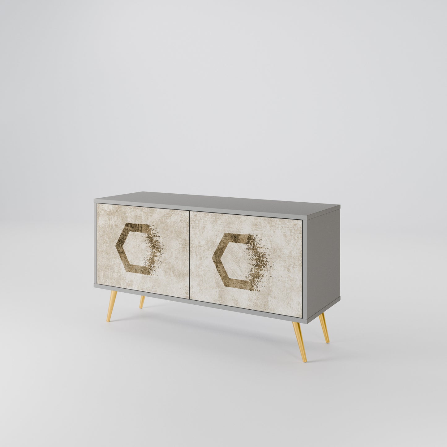 HEXAGONAL SHAPES Kompaktní dvoudveřový TV stolek