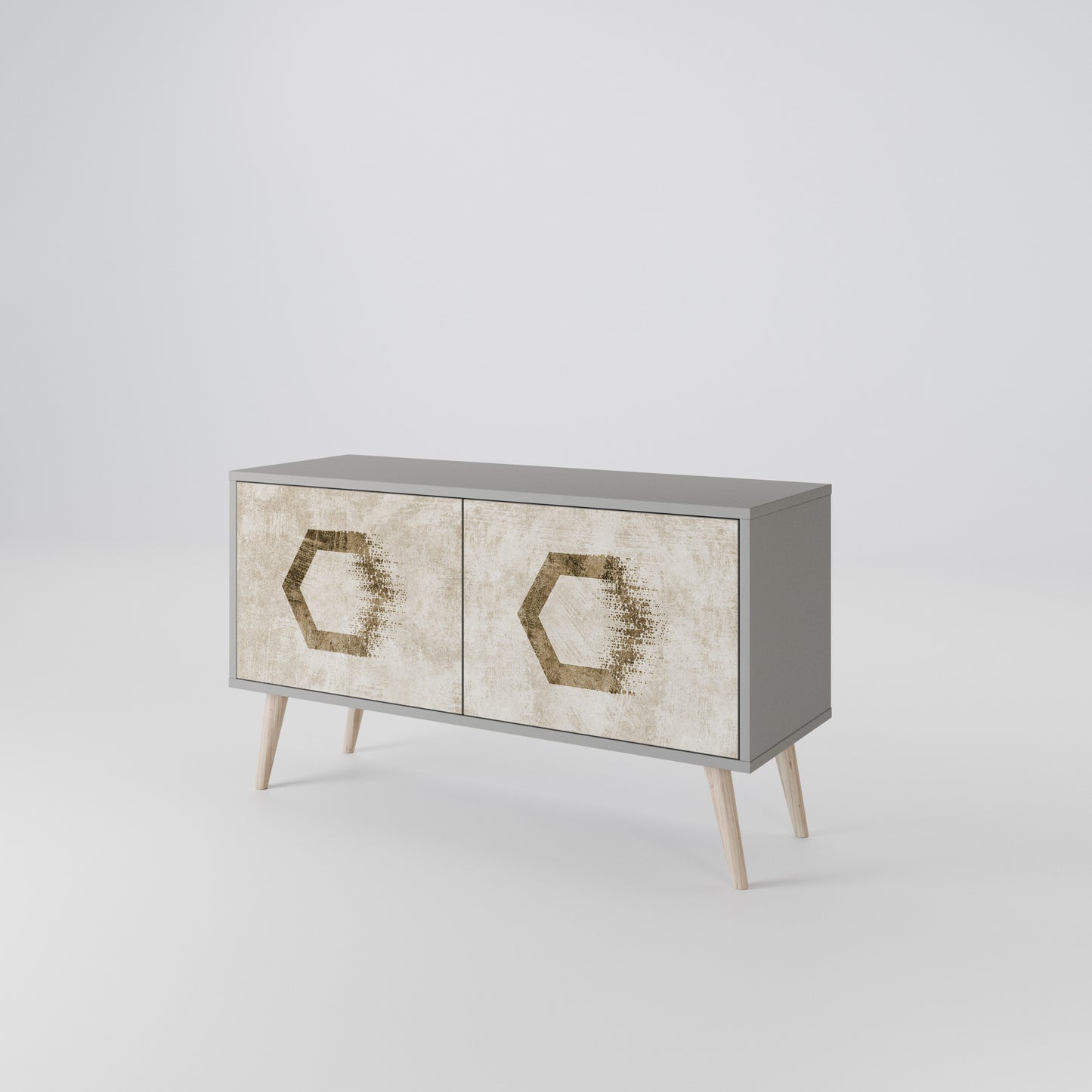 HEXAGONAL SHAPES Kompaktní dvoudveřový TV stolek