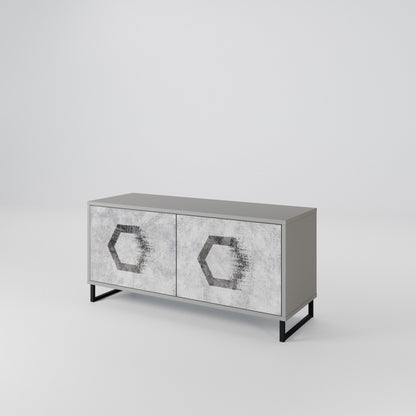 HEXAGONAL FIGURES Kompaktní dvoudveřový TV stolek