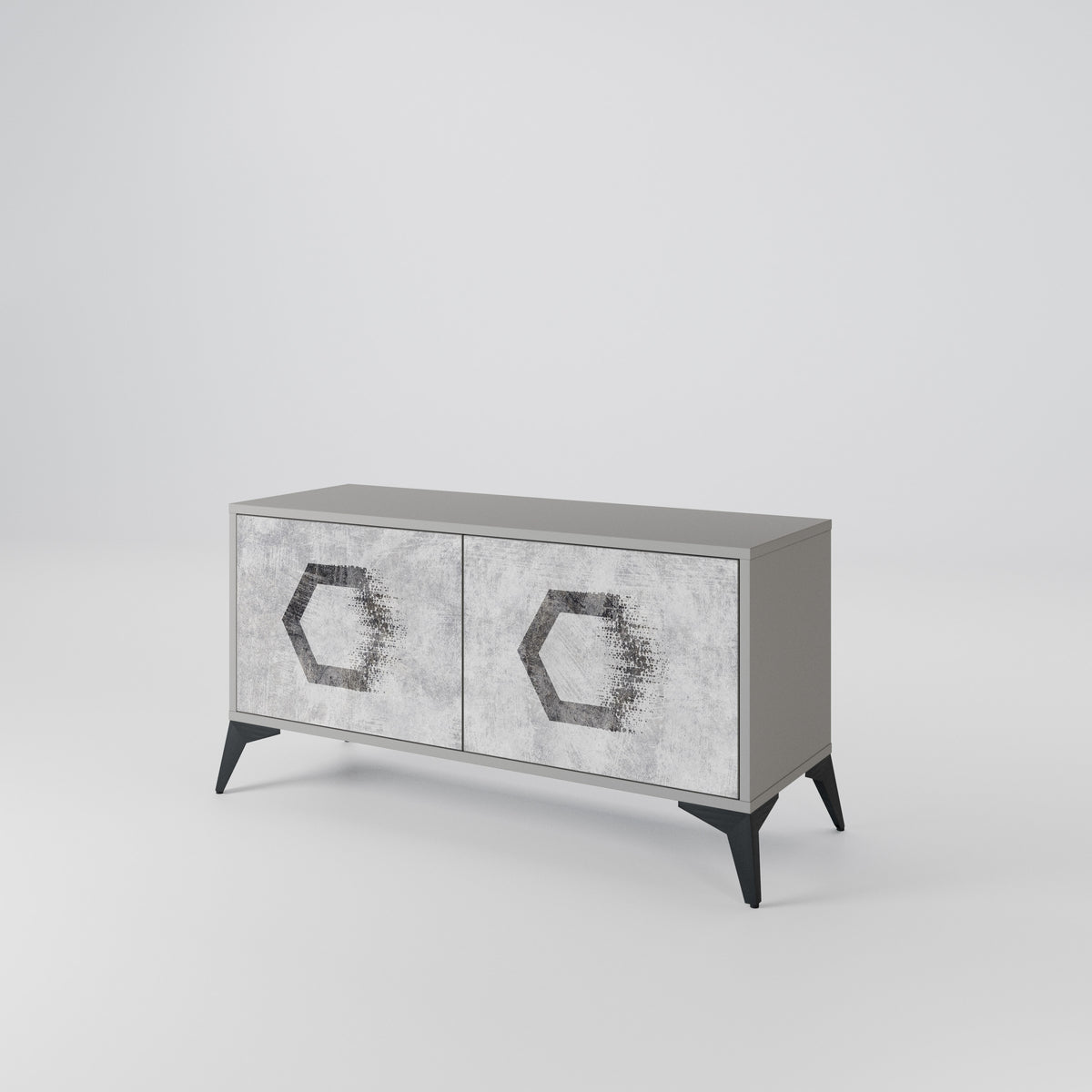 HEXAGONAL FIGURES Kompaktní dvoudveřový TV stolek