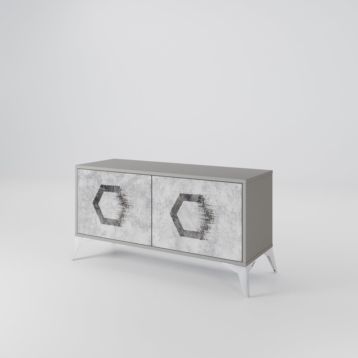HEXAGONAL FIGURES Kompaktní dvoudveřový TV stolek