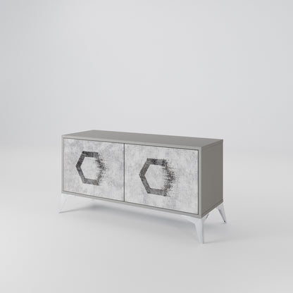 HEXAGONAL FIGURES Kompaktní dvoudveřový TV stolek
