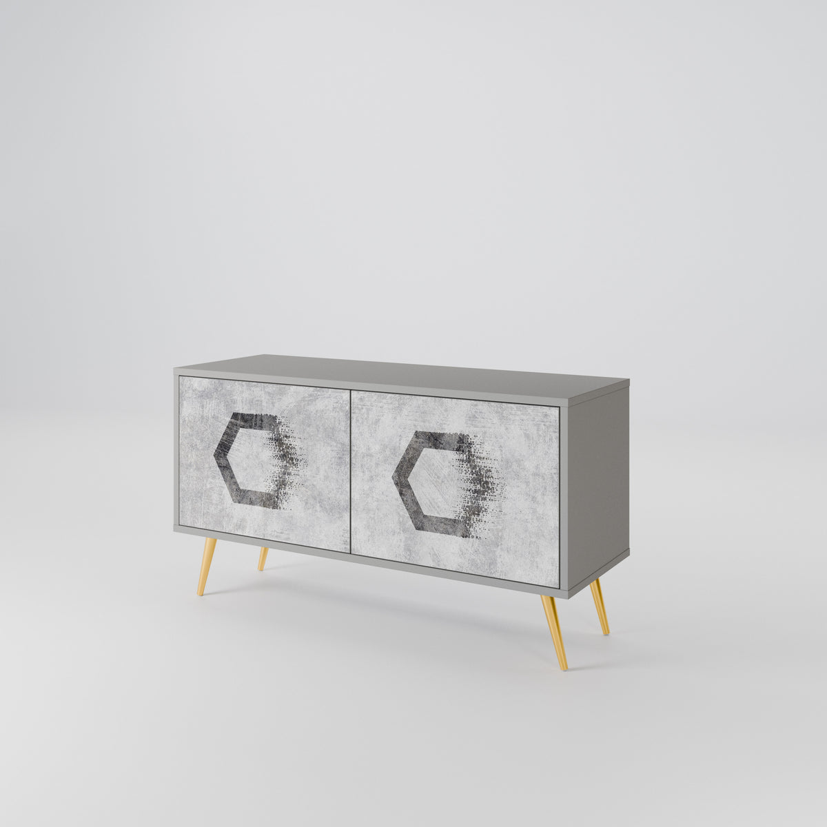 HEXAGONAL FIGURES Kompaktní dvoudveřový TV stolek