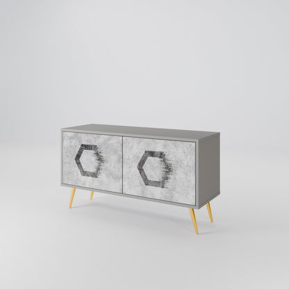 HEXAGONAL FIGURES Kompaktní dvoudveřový TV stolek