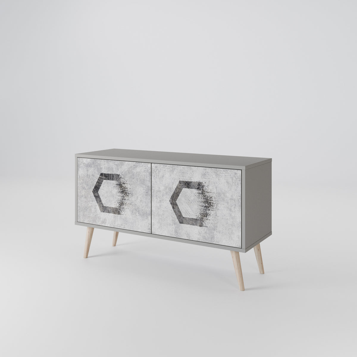 HEXAGONAL FIGURES Kompaktní dvoudveřový TV stolek