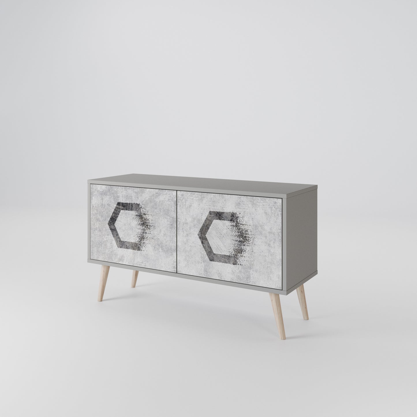 HEXAGONAL FIGURES Kompaktní dvoudveřový TV stolek