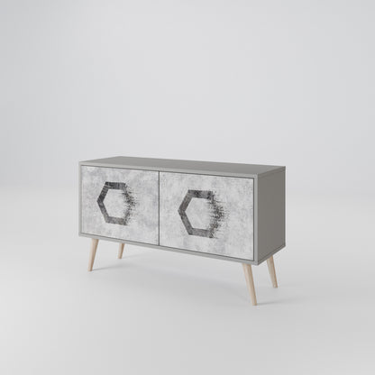 HEXAGONAL FIGURES Kompaktní dvoudveřový TV stolek