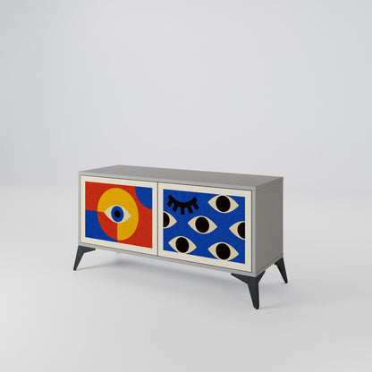 GEOMETRIC EYES Kompaktní dvoudveřový TV stolek