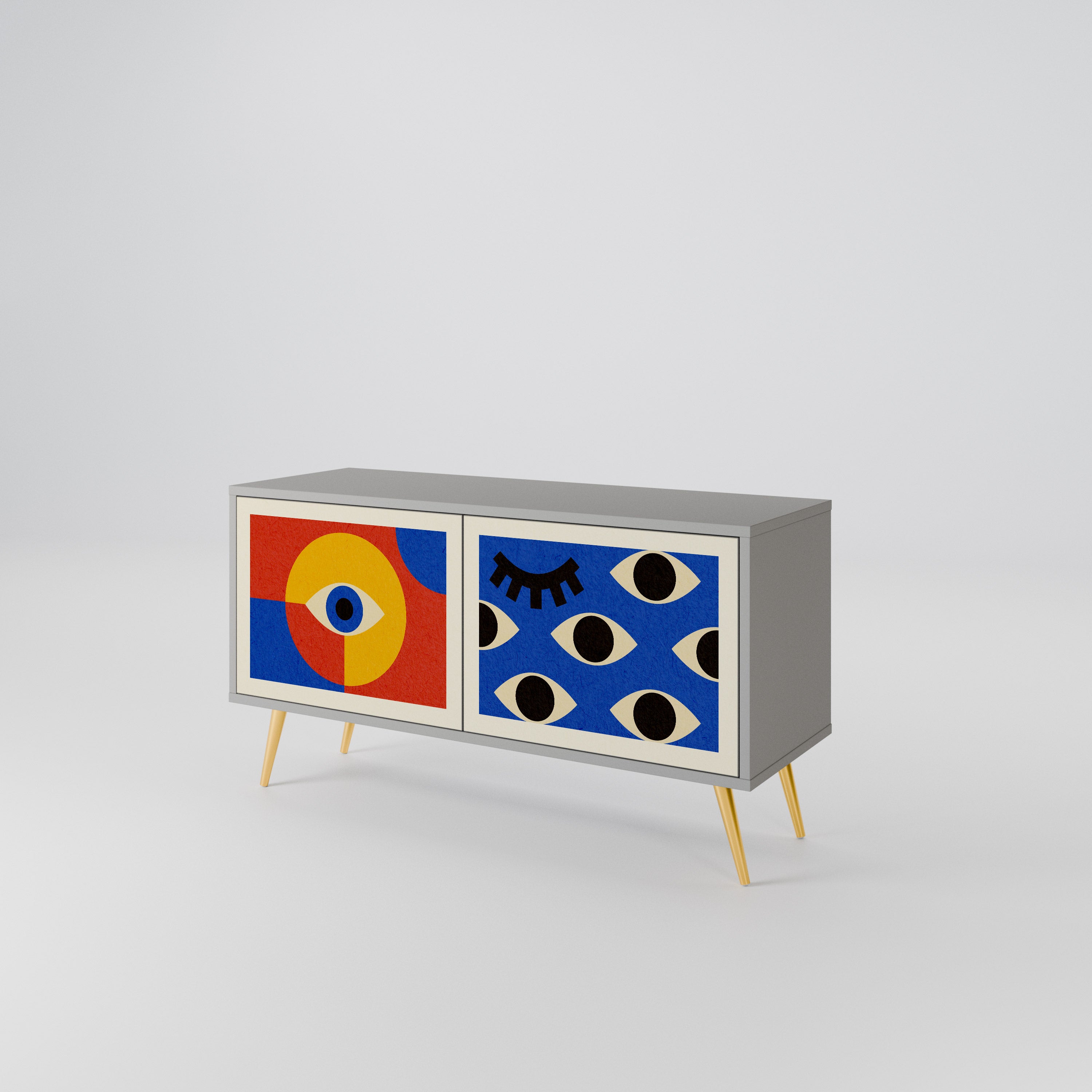GEOMETRIC EYES Compact 2-Door TV Cabinet