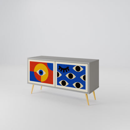 GEOMETRIC EYES Kompaktní dvoudveřový TV stolek