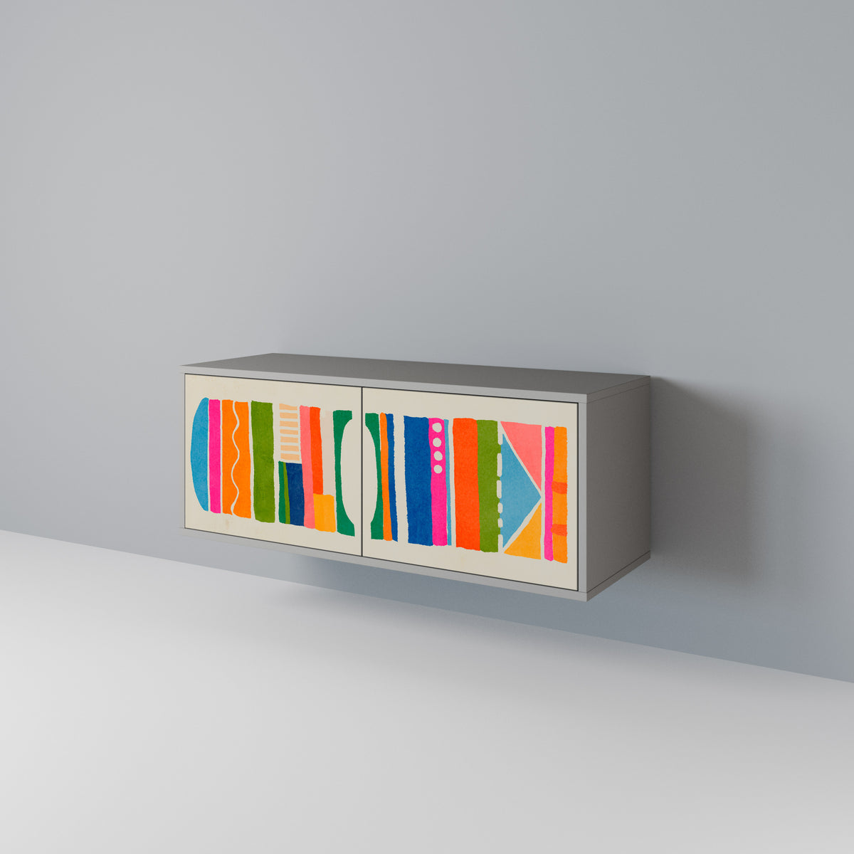 GEOMETRIC SHINE Kompaktní dvoudveřový TV stolek