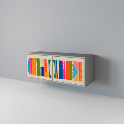GEOMETRIC SHINE Kompaktní dvoudveřový TV stolek
