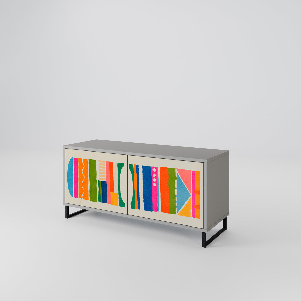 GEOMETRIC SHINE Kompaktní dvoudveřový TV stolek