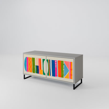 GEOMETRIC SHINE Kompaktní dvoudveřový TV stolek