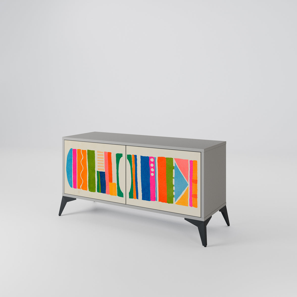 GEOMETRIC SHINE Kompaktní dvoudveřový TV stolek