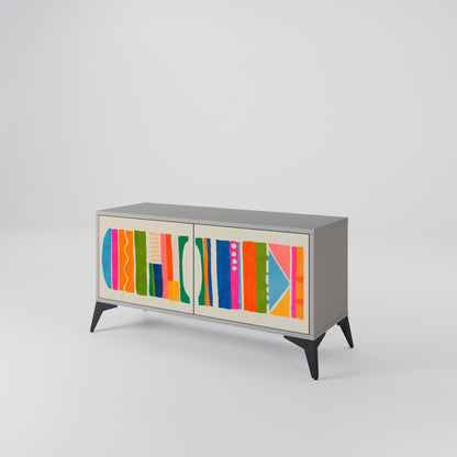 GEOMETRIC SHINE Kompaktní dvoudveřový TV stolek