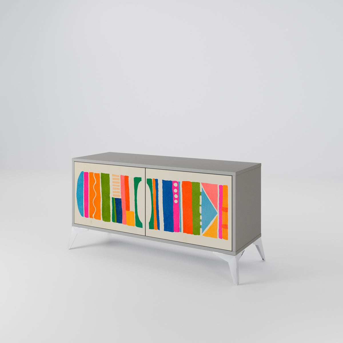 GEOMETRIC SHINE Kompaktní dvoudveřový TV stolek