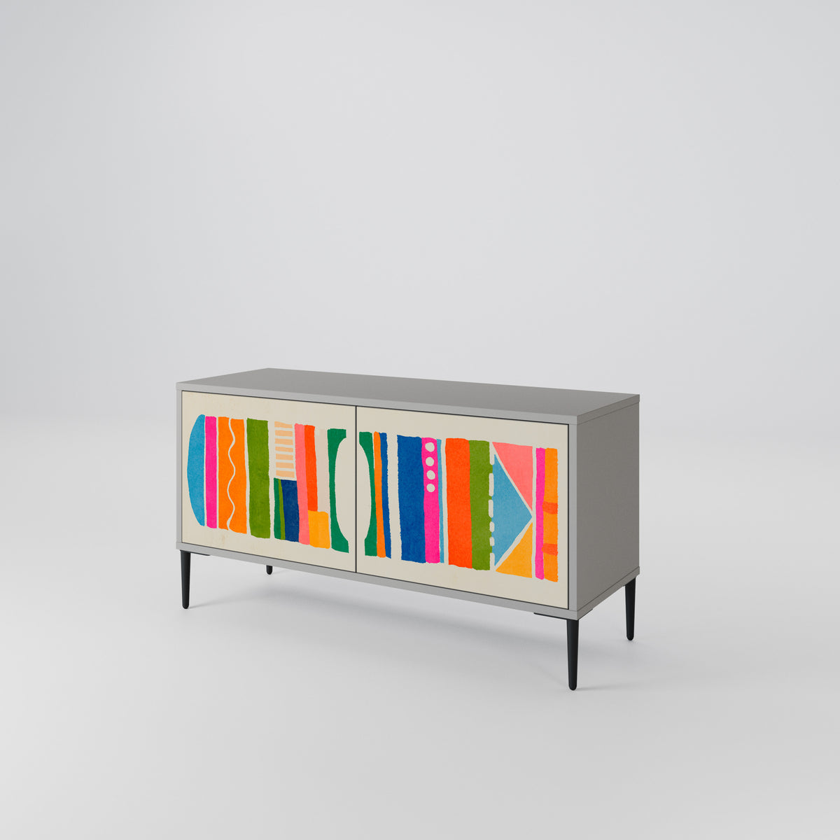 GEOMETRIC SHINE Kompaktní dvoudveřový TV stolek