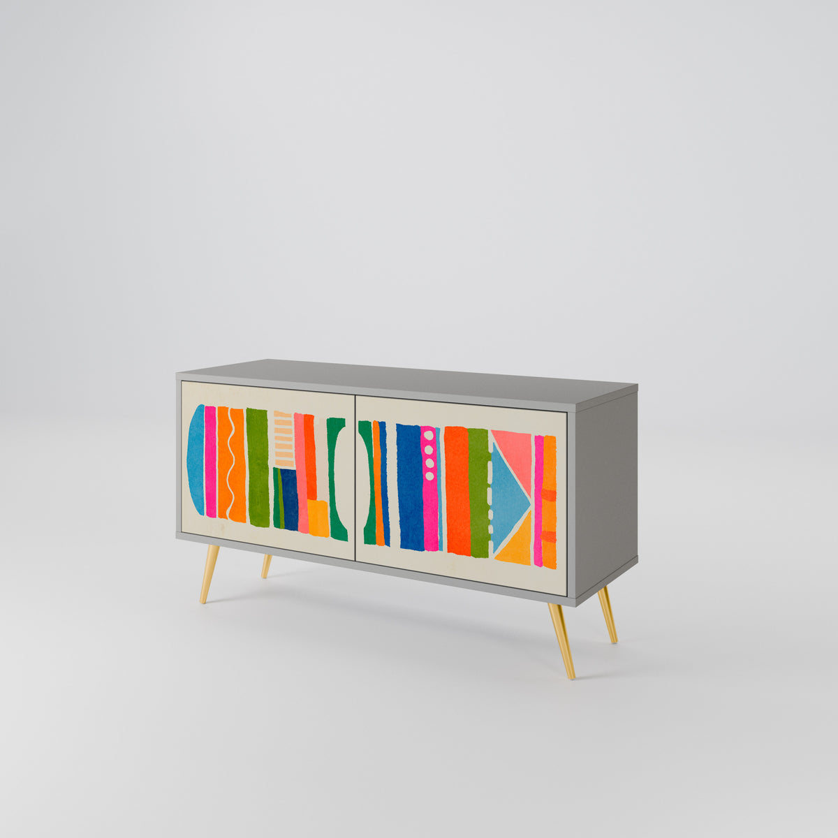 GEOMETRIC SHINE Kompaktní dvoudveřový TV stolek