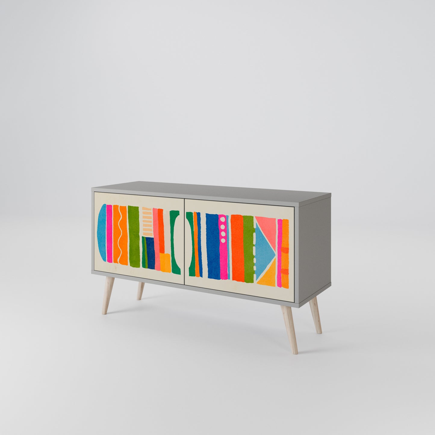 GEOMETRIC SHINE Kompaktní dvoudveřový TV stolek