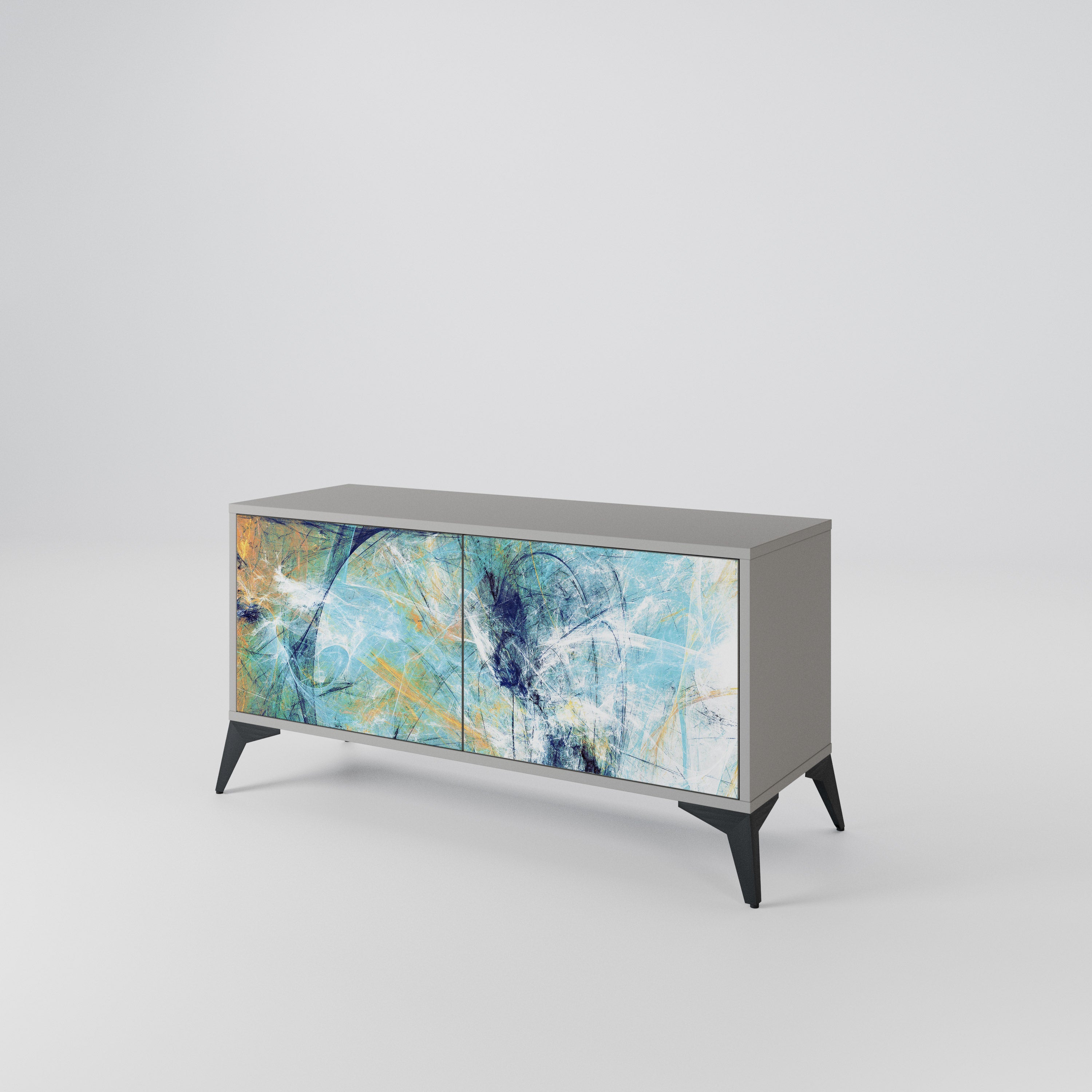 ABSTRACT THOUGHTS Compact 2-Door TV Cabinet