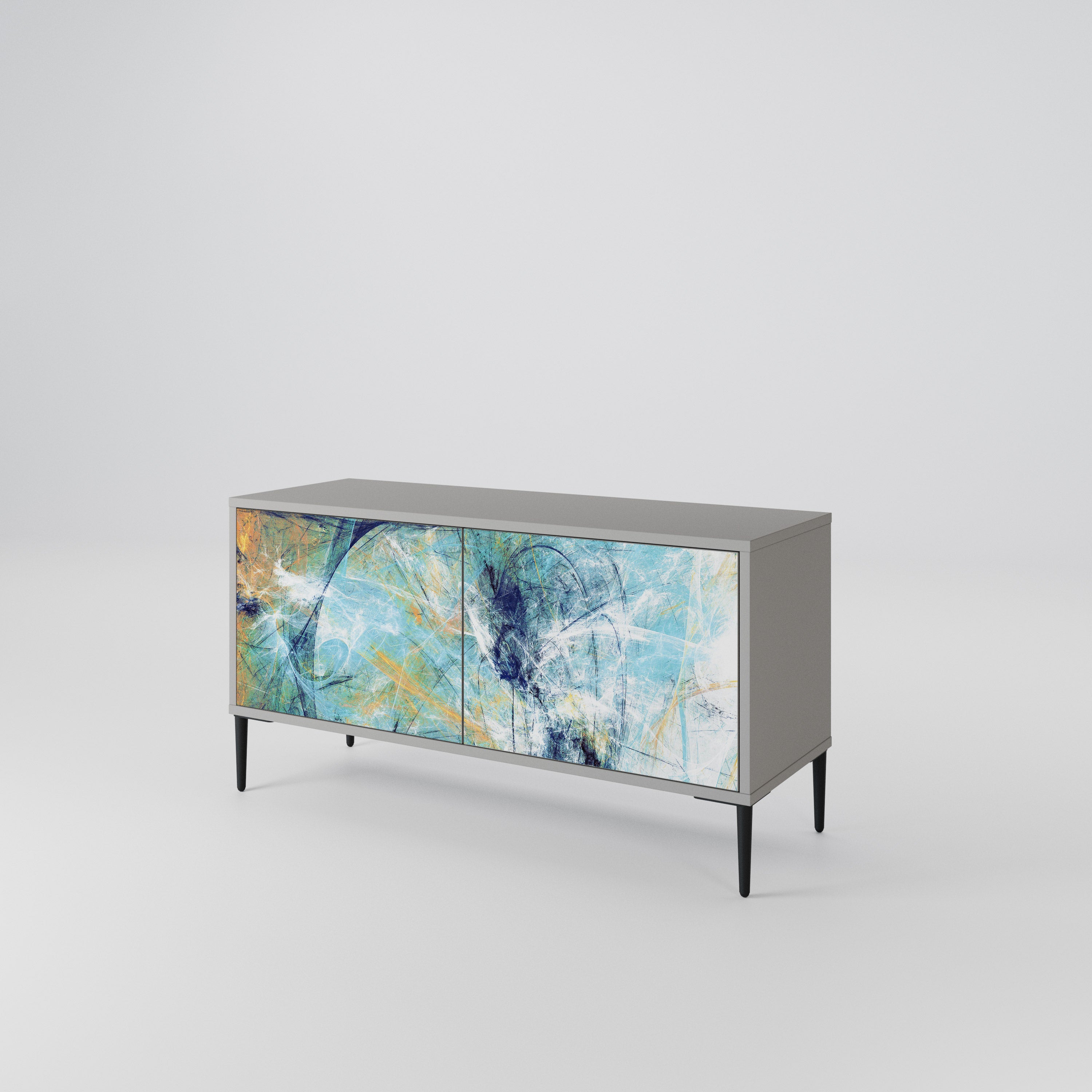 ABSTRACT THOUGHTS Compact 2-Door TV Cabinet