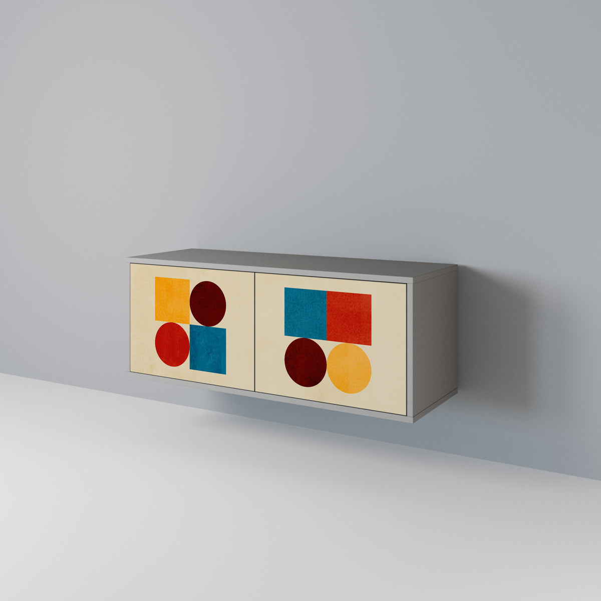 GEOMETRIC PUZZLE Kompaktní dvoudveřový TV stolek
