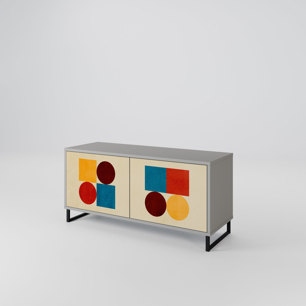 GEOMETRIC PUZZLE Kompaktní dvoudveřový TV stolek