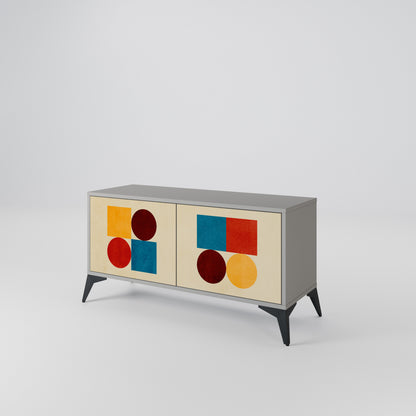GEOMETRIC PUZZLE Kompaktní dvoudveřový TV stolek
