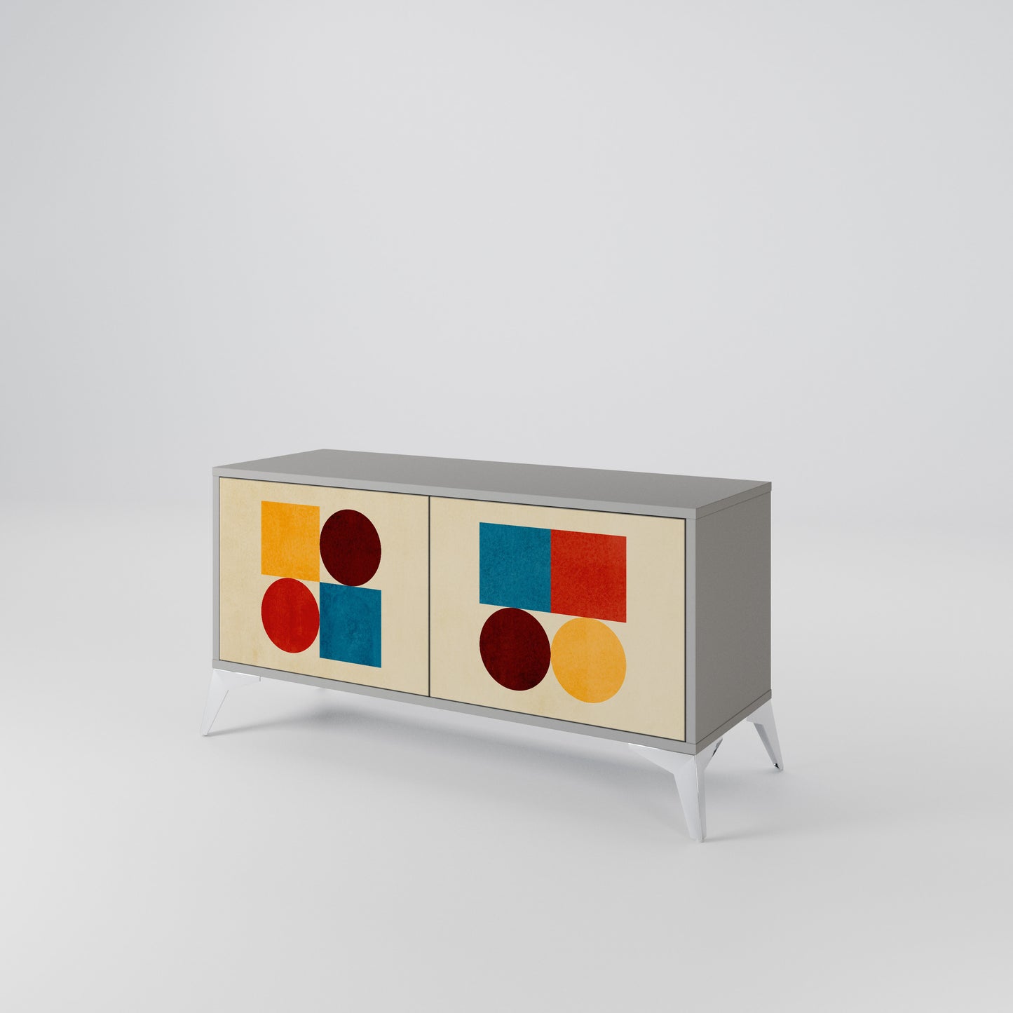 GEOMETRIC PUZZLE Kompaktní dvoudveřový TV stolek
