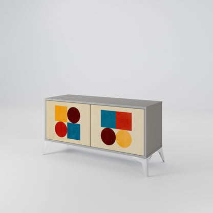 GEOMETRIC PUZZLE Kompaktní dvoudveřový TV stolek