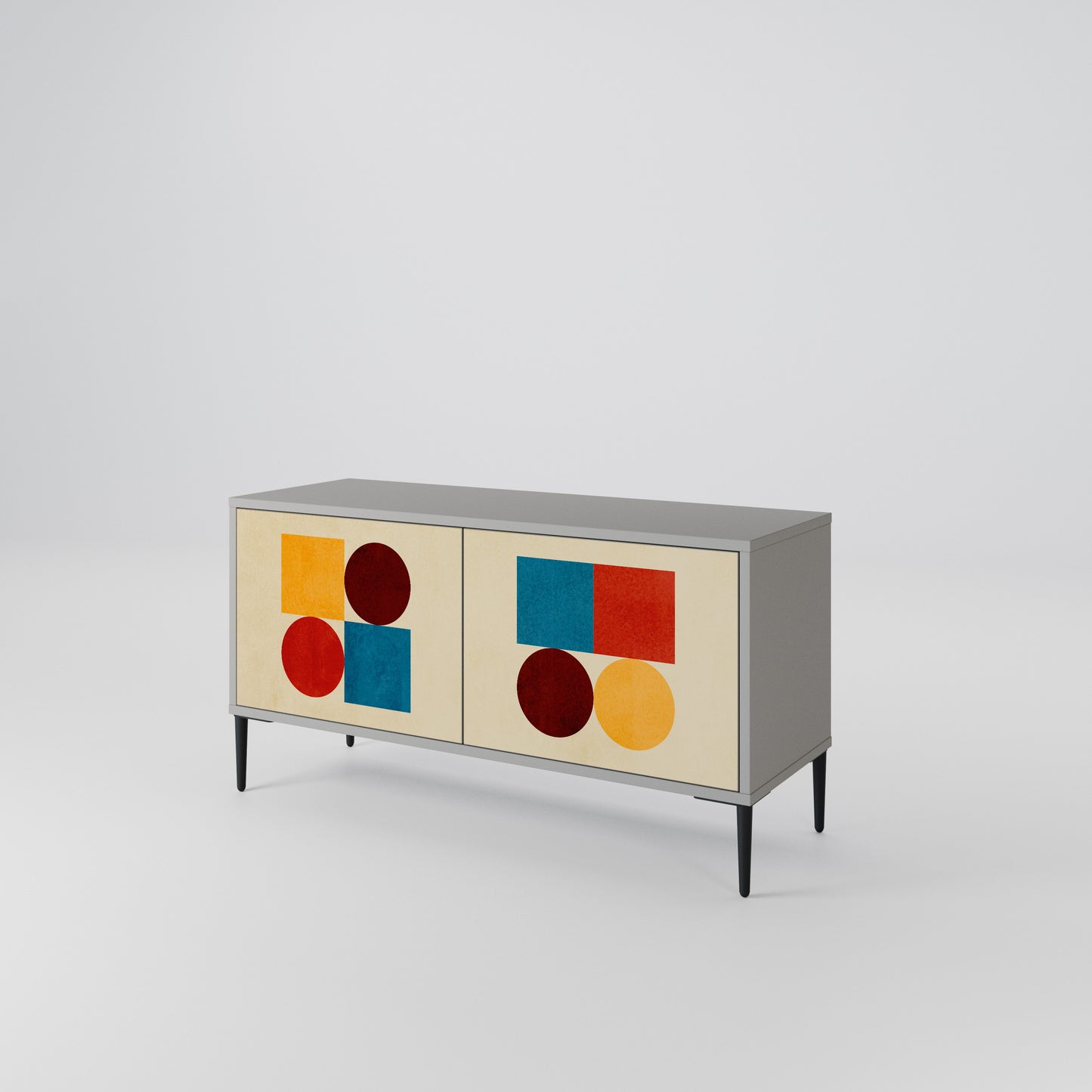GEOMETRIC PUZZLE Kompaktní dvoudveřový TV stolek