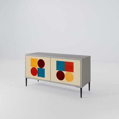 GEOMETRIC PUZZLE Kompaktní dvoudveřový TV stolek