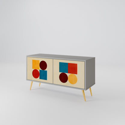 GEOMETRIC PUZZLE Kompaktní dvoudveřový TV stolek