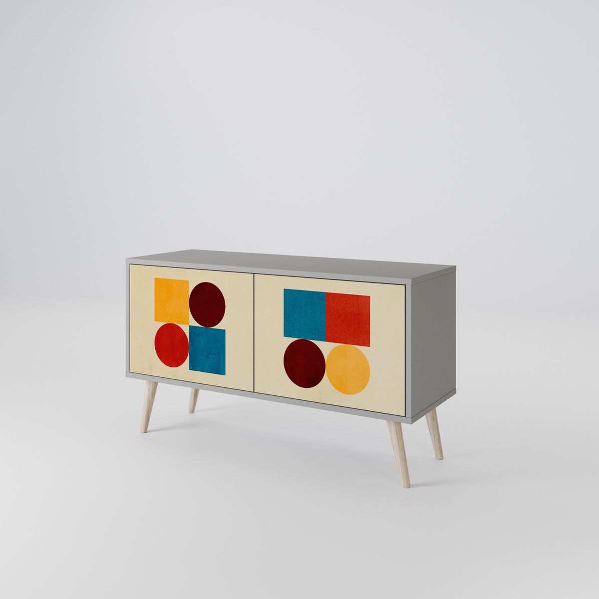 GEOMETRIC PUZZLE Kompaktní dvoudveřový TV stolek