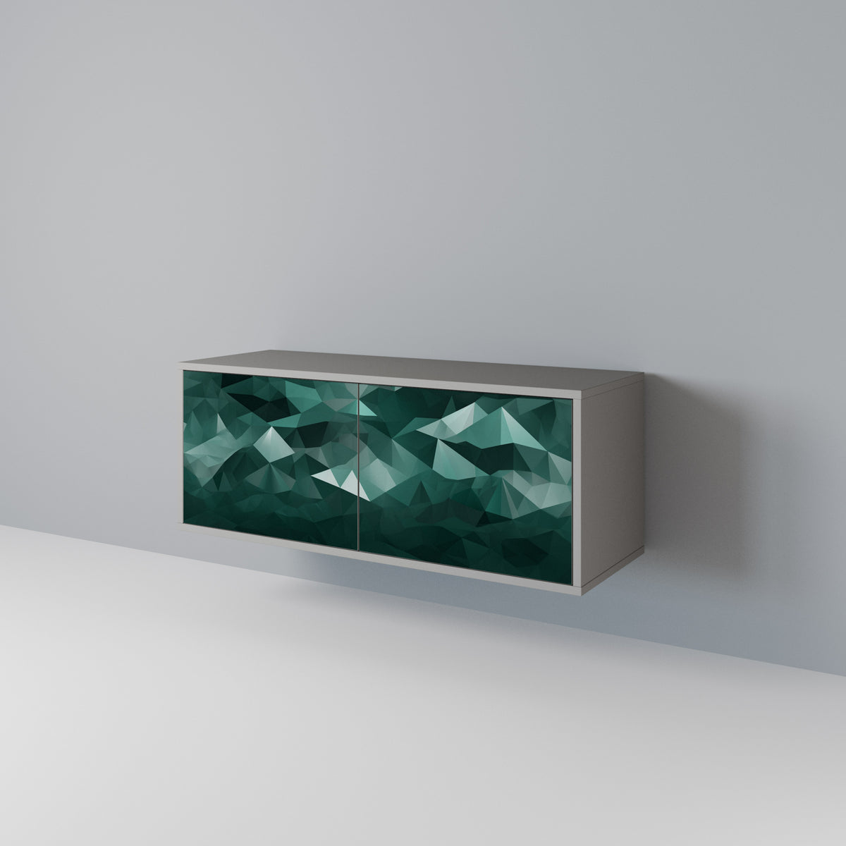 POLYGONAL FLOATING Kompaktní dvoudveřový TV stolek