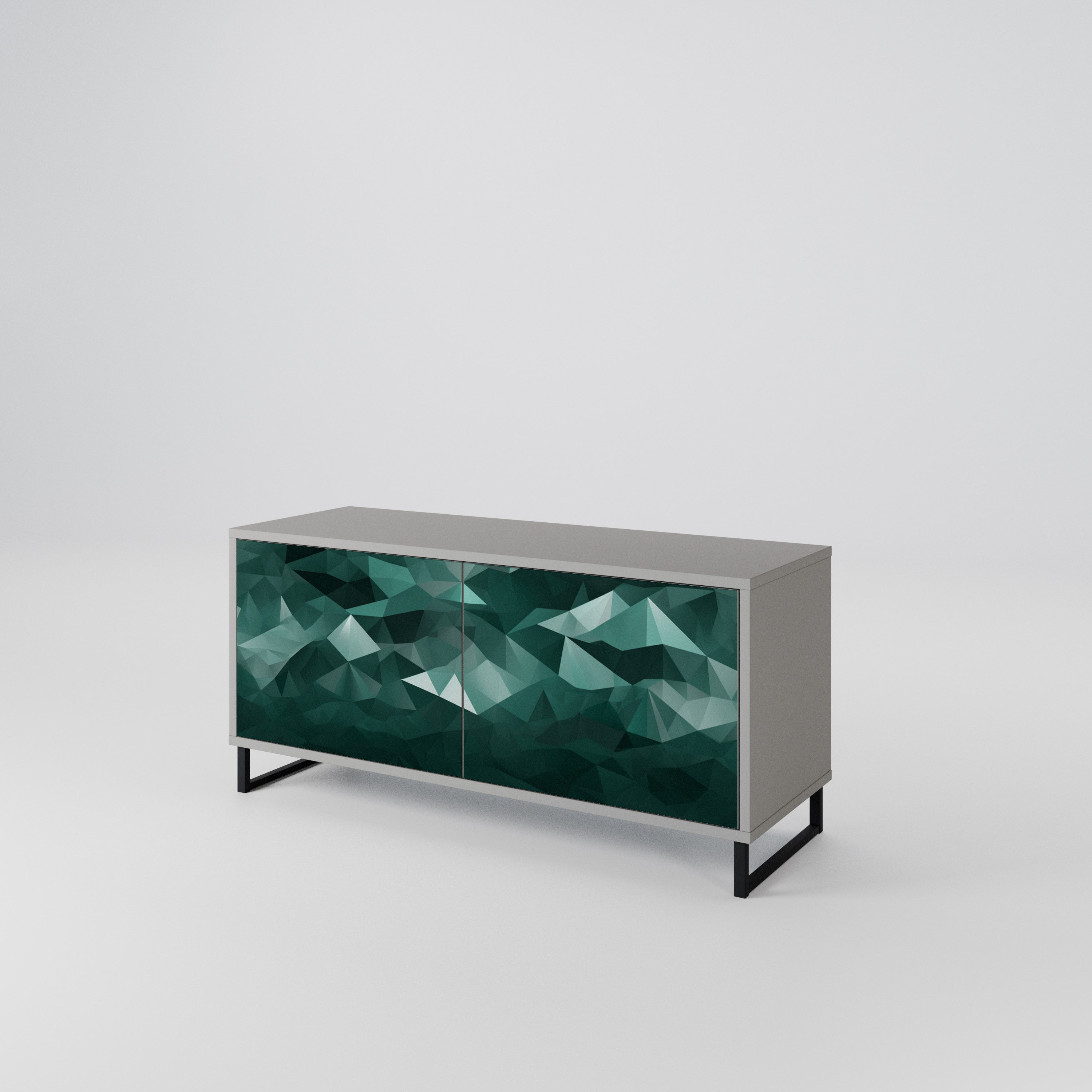 POLYGONAL FLOATING Compact 2-Door TV Cabinet