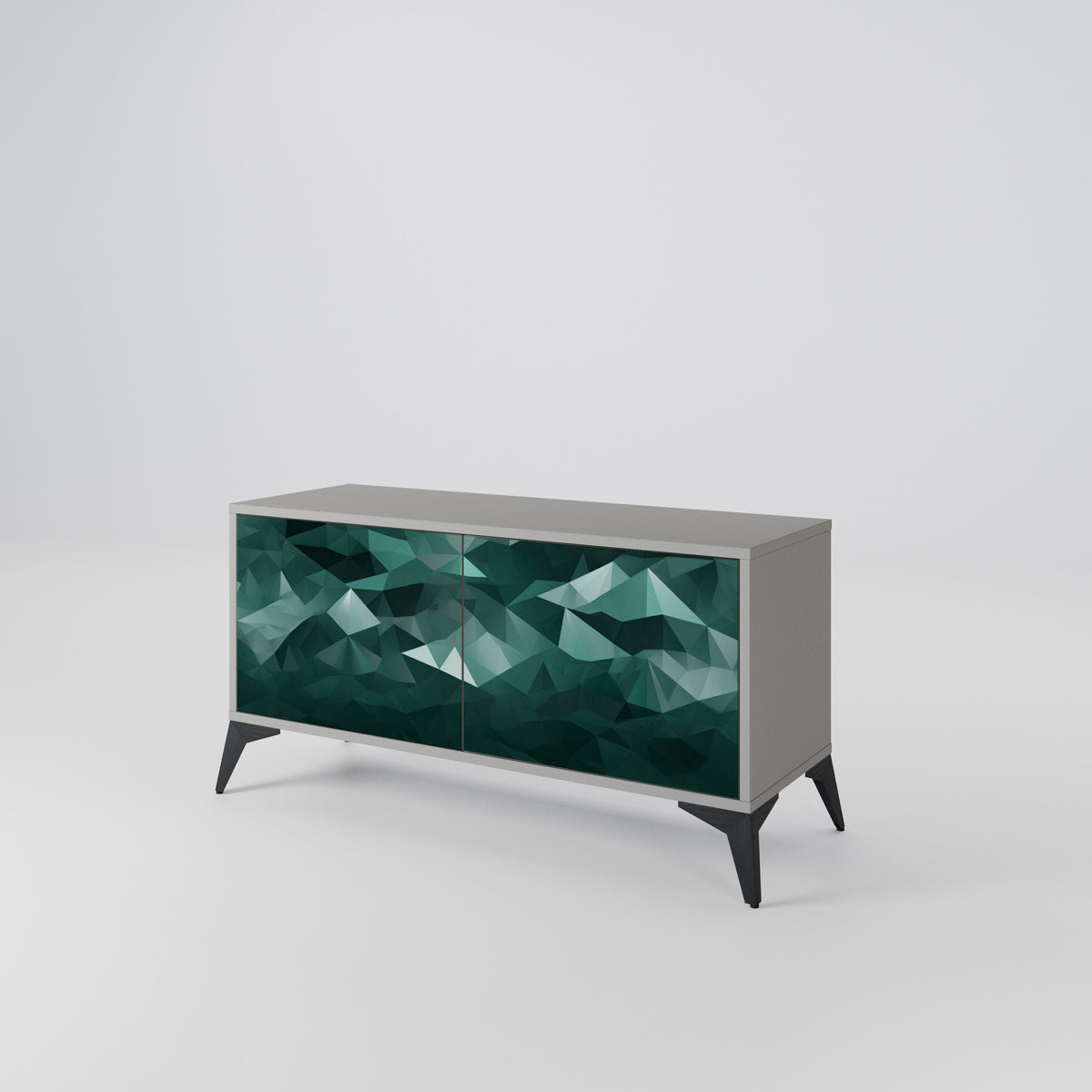 POLYGONAL FLOATING Kompaktní dvoudveřový TV stolek