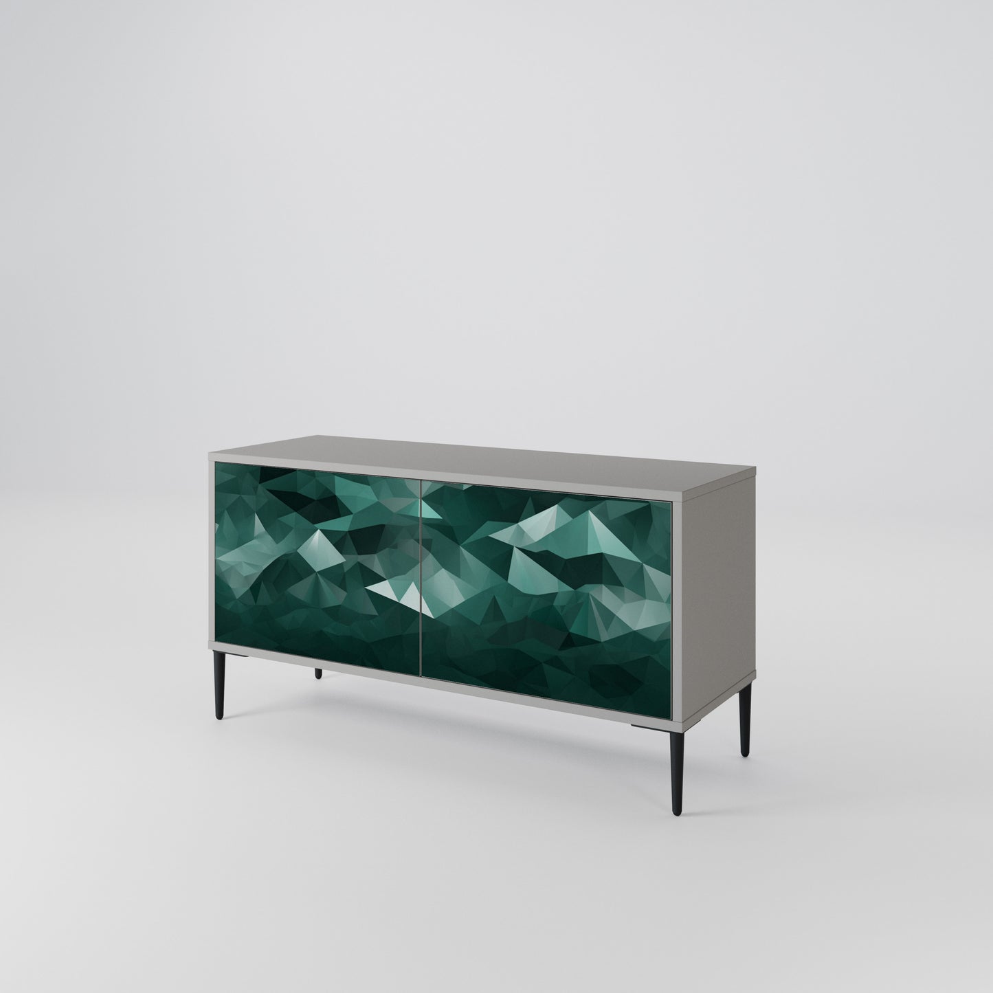 POLYGONAL FLOATING Kompaktní dvoudveřový TV stolek