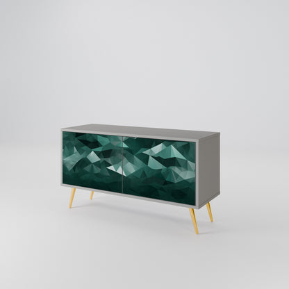 POLYGONAL FLOATING Kompaktní dvoudveřový TV stolek