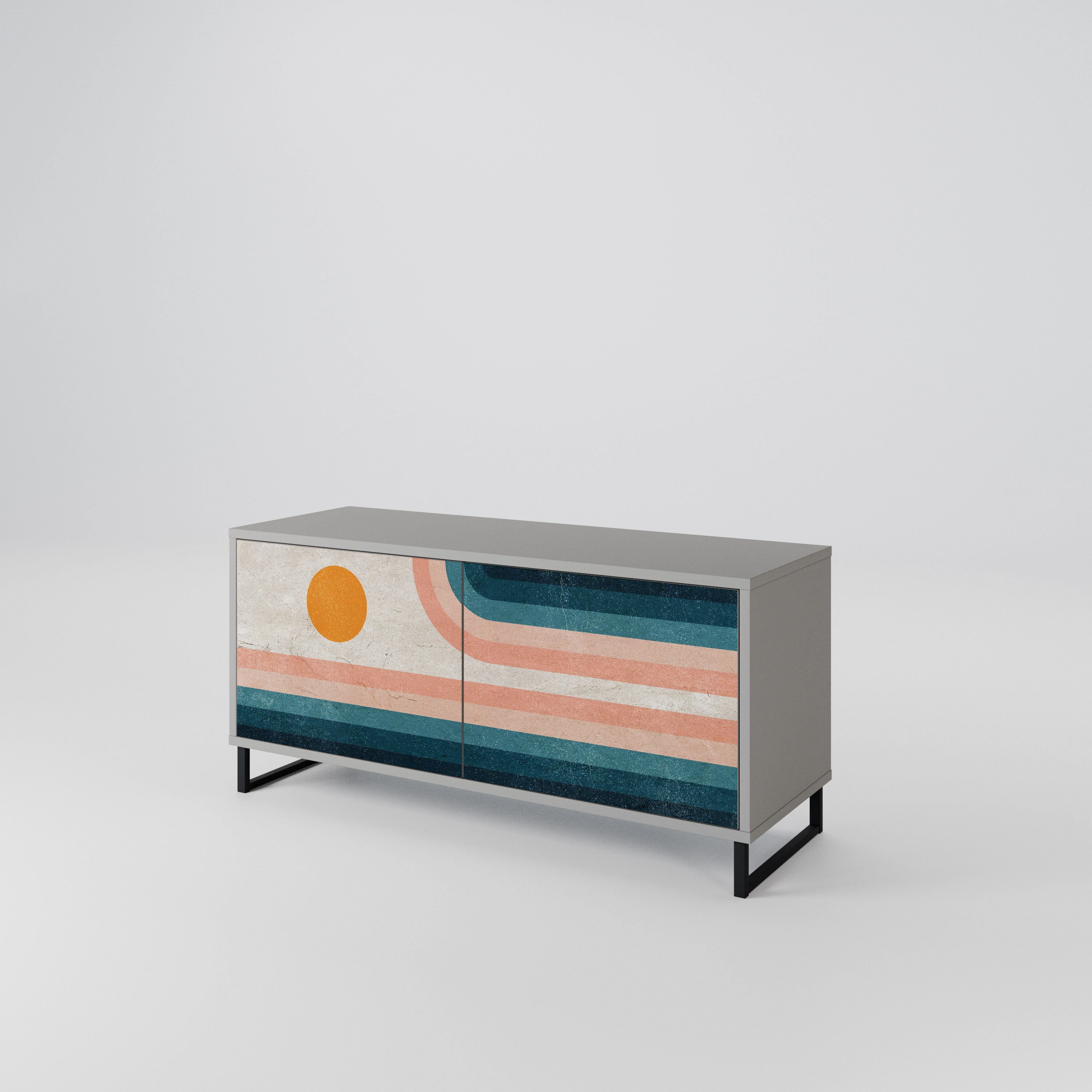 TWO HALVES Compact 2-Door TV Cabinet