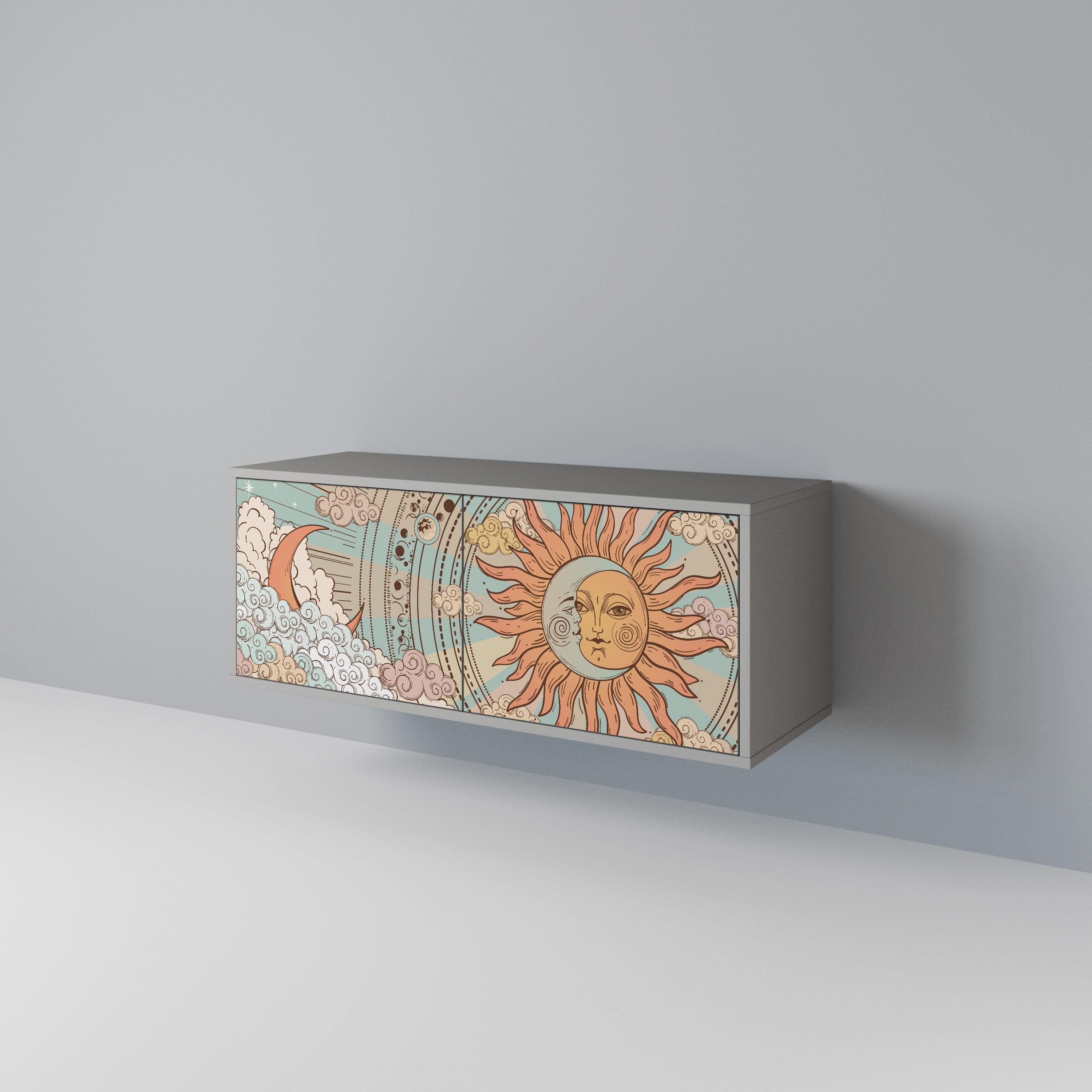 MYSTICAL STRUCTURE Compact 2-Door TV Cabinet